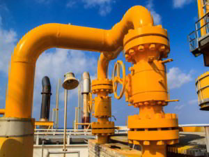 Yellow industrial piping